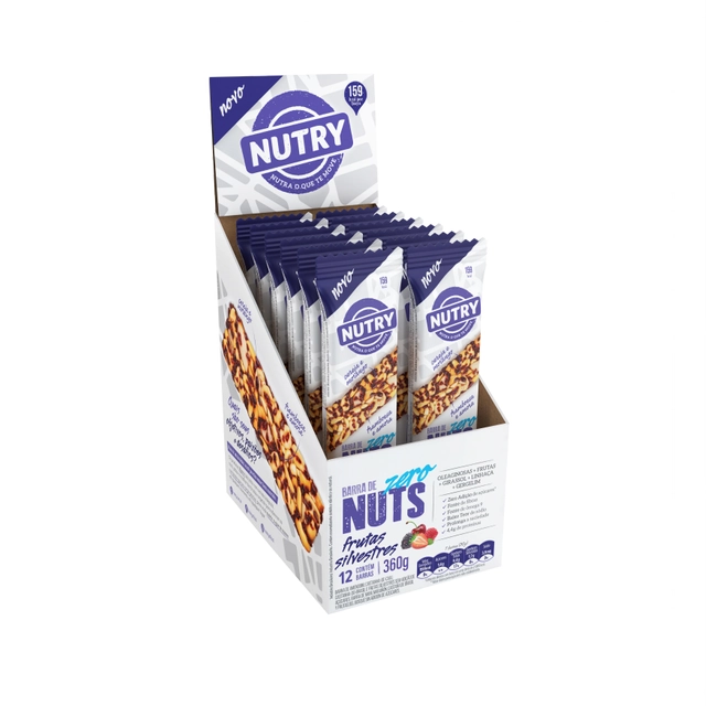 Barra De Nuts Frutas Silvestres Nutry Caixa 360g 12 Unidades