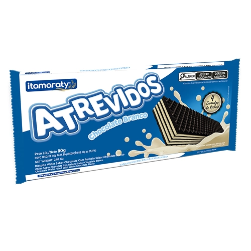 Wafer Atrevidos Choc Branco 80g
