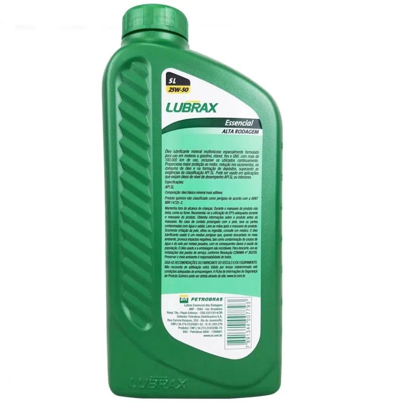 Lubrax Essencial Sl 25w 50 1l Alta Rodagem