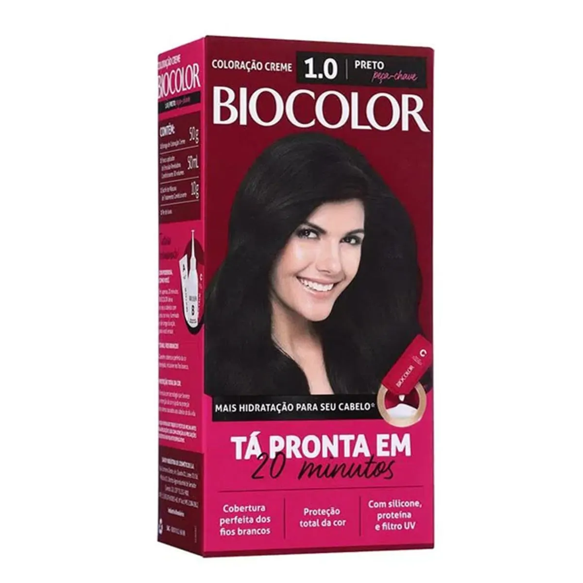Kit Coloração Creme 1.0 Preto Peça Chave Biocolor Tá Pronta Em 20 Minutos