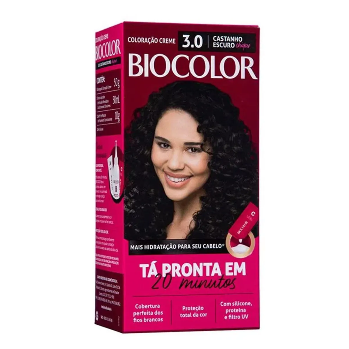 Kit Coloração Creme 3.0 Castanho Escuro Chique Biocolor Tá Pronta Em 20 Minutos