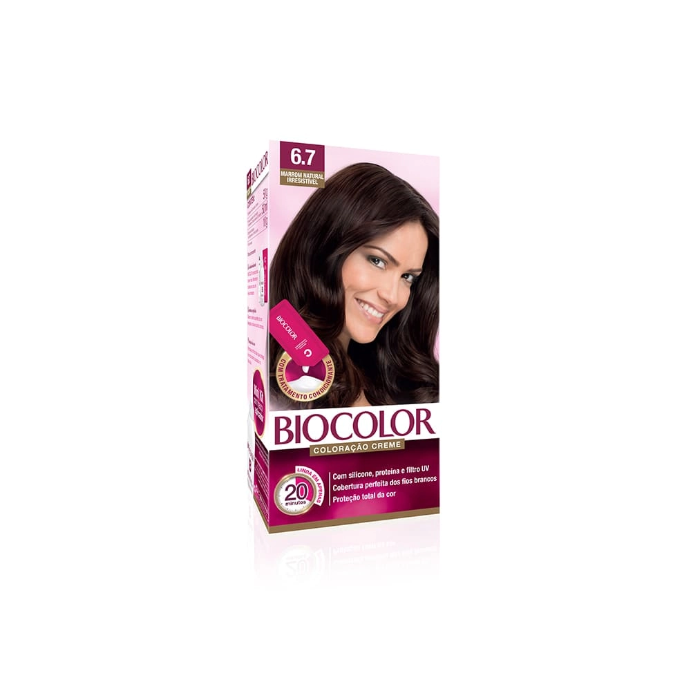 Kit Coloração Creme 6.7 Chocolate Para Brilhar Biocolor Tá Pronta Em 20 Minutos
