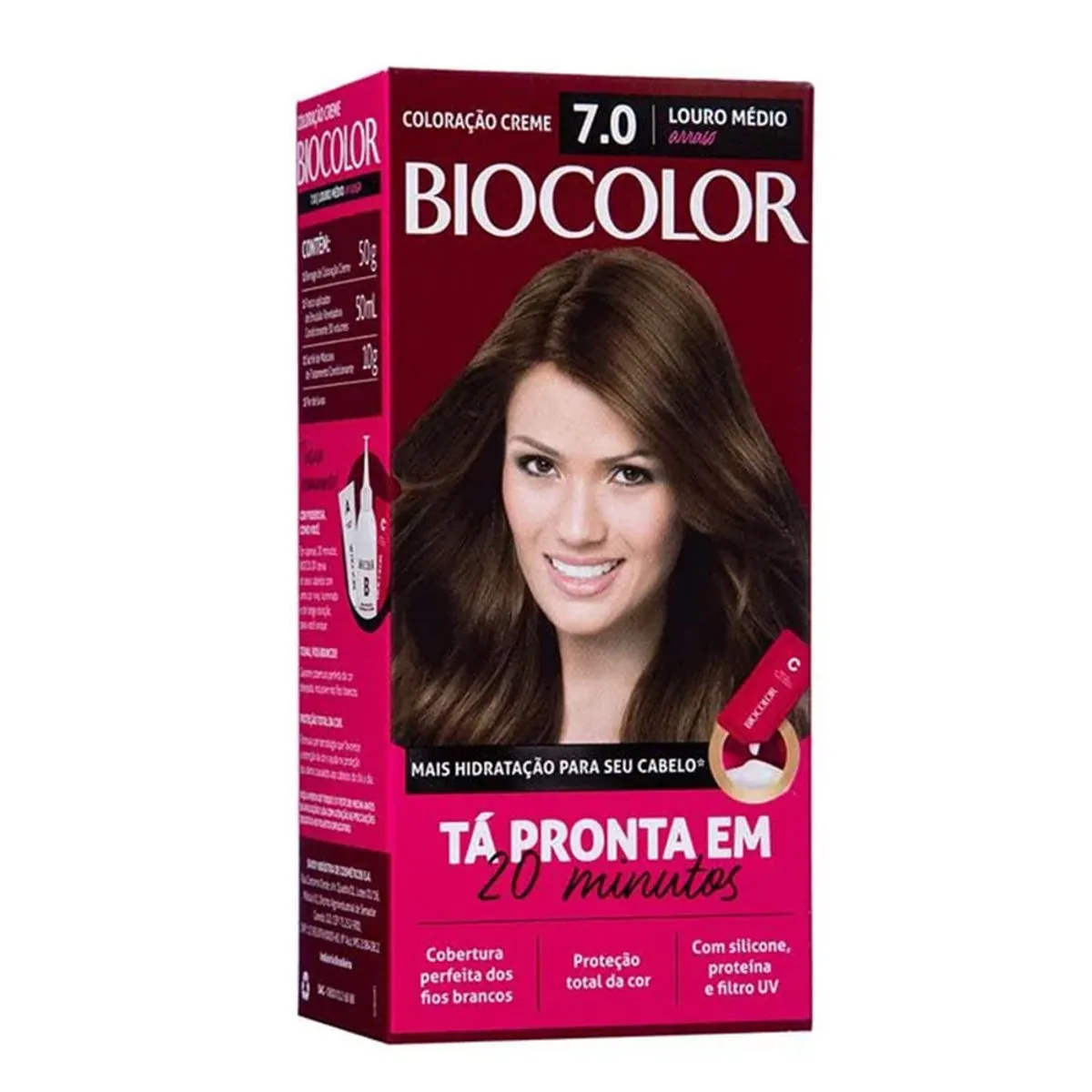 Kit Coloração Creme 7.0 Louro Médio Arraso Biocolor Tá Pronta Em 20 Minutos