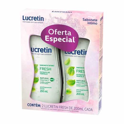Pack Sabonete Líquido íntimo Fresh Lucretin 2 Unidades 200ml Cada