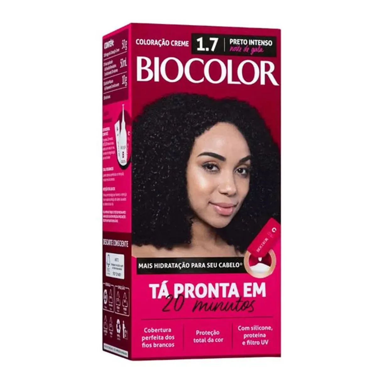 Kit Coloração Creme 1.7 Preto Intenso Noite De Gala Biocolor Tá Pronta Em 20 Minutos