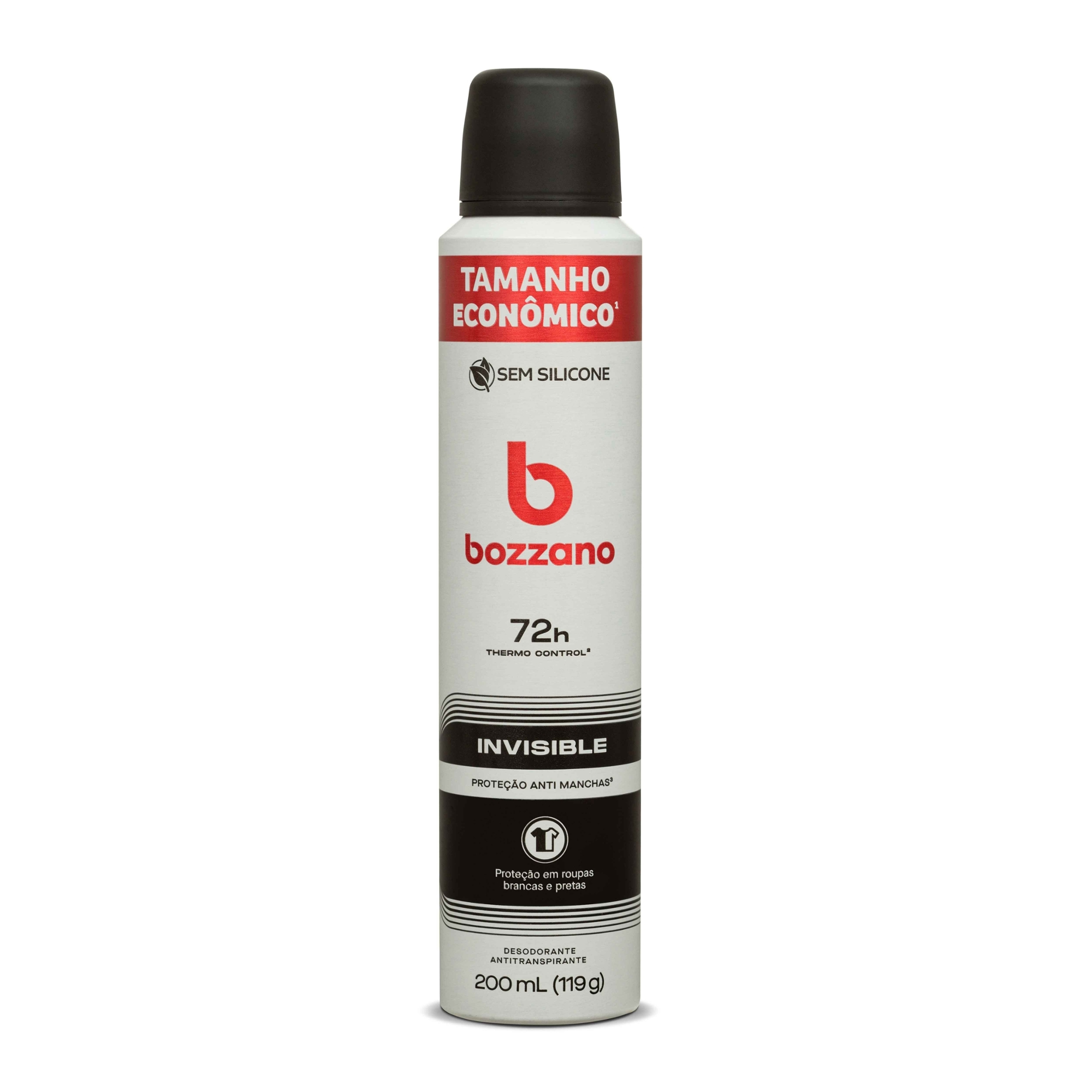 Antitranspirante Aerossol Invisible Bozzano 200ml Spray Tamanho Econômico