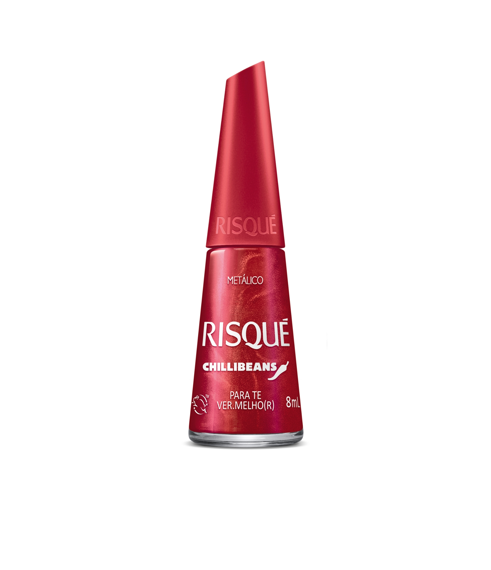 Esmalte Metálico Para Te Ver.melho R Risqué Chilli Beans Frasco 8ml