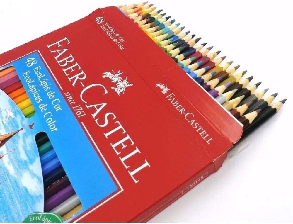 Lapis De Cor Sextavado Ecolapis 48 Cores Faber Castell