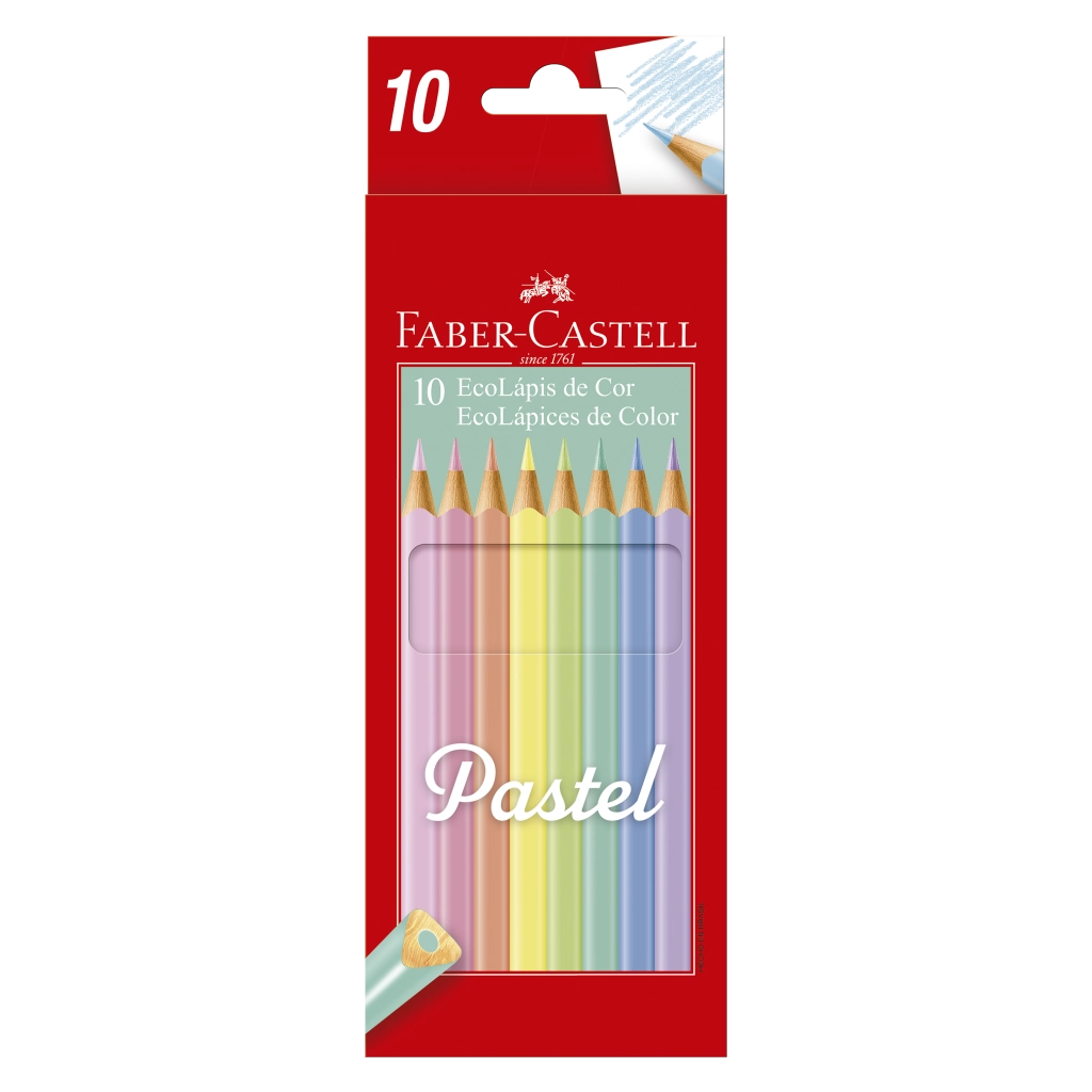 Lapis Faber Castell Triang Tons Pasteis 10 Cor