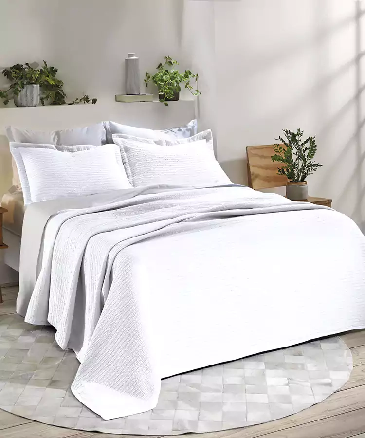 Kit Colcha Dohler Casal King Branco 3pcs 2,80x2,50m 2 70x50cm