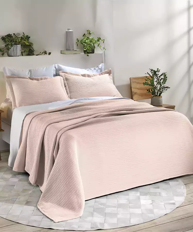 Kit Colcha Dohler Casal King Rosa 3pcs 2,80x2,50m 2 70x50cm