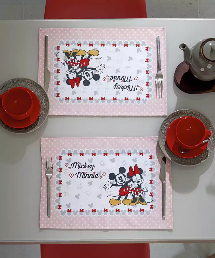 Jogo Americano Dohler Athenas Mickey E Minnie 4pcs 45x31cm