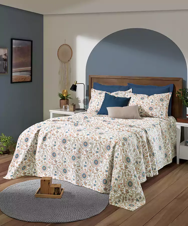 Kit Colcha Dohler Casal Full Valeria 3pcs 2,20x2,50m 2 70x50cm