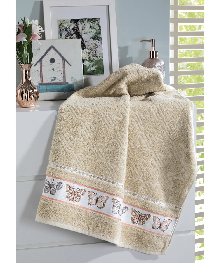 Toalha Rosto Dohler Jacquard Premium 6381 Bege 50x80cm