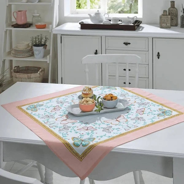Toalha Mesa Dohler Athenas Borboletas 78x78cm