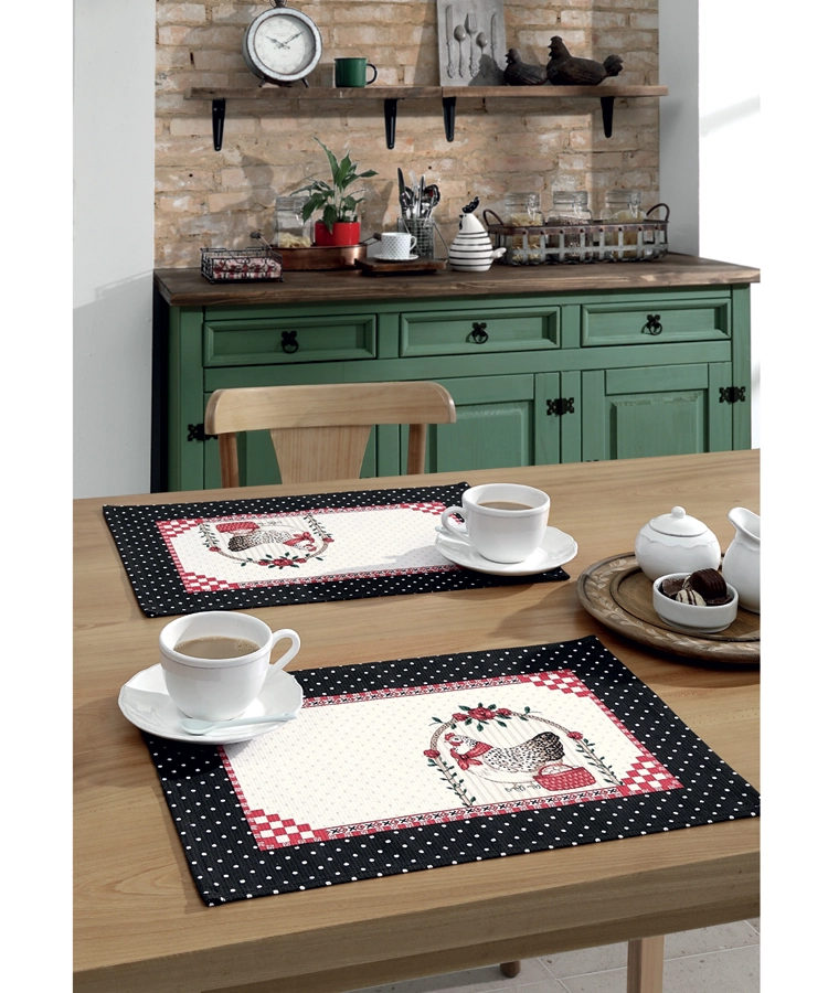 Jogo Americano Dohler Genova Galinhas 4pcs 45x31cm