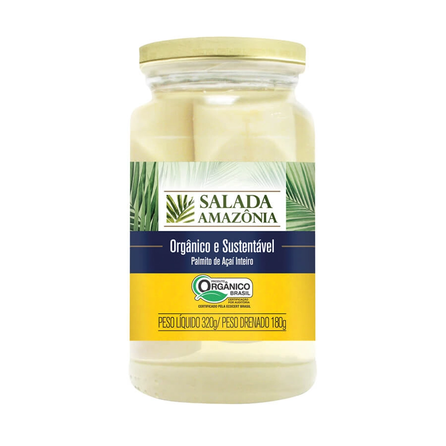 Palmito De Acai Salada Amazonia Org 180g Inteiro