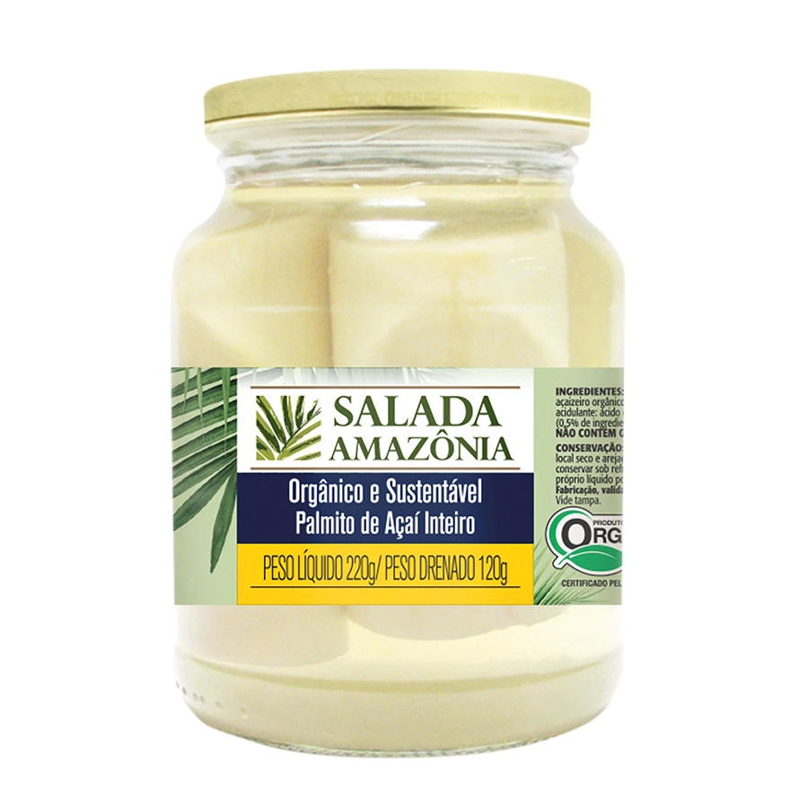 Palmito De Acai Salada Amazonia Org 120g Inteiro