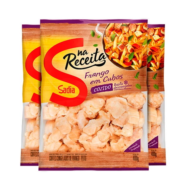 Peito De Frango Congelado Em Cubos Sem Pele Sem Osso Sadia Na Receita 400g
