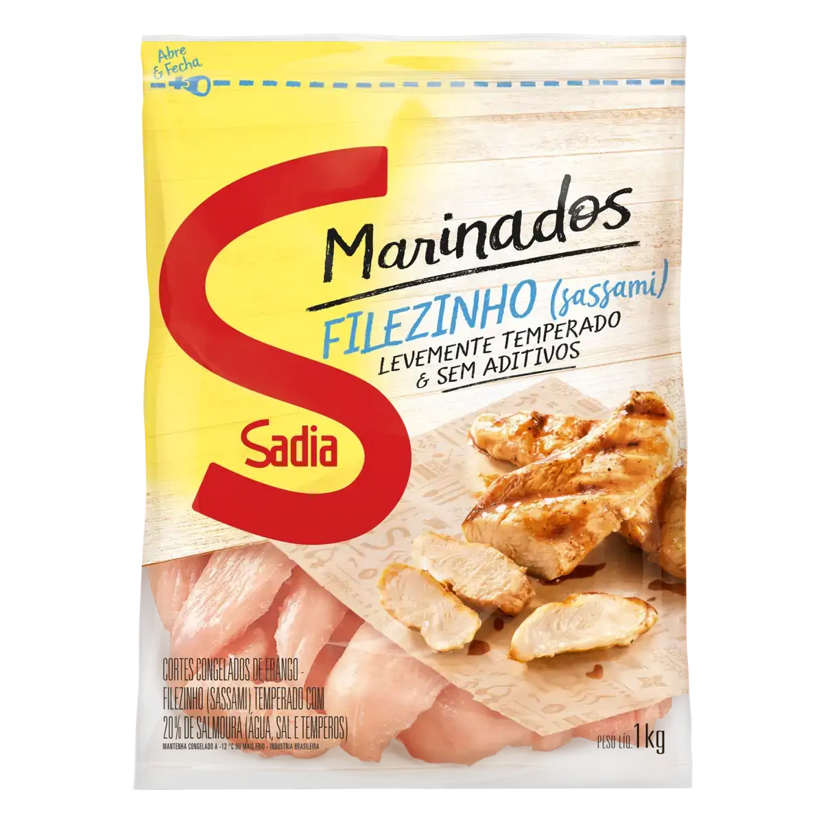 Filezinho Sassami De Frango Congelado Temperado Sadia Marinados 1kg