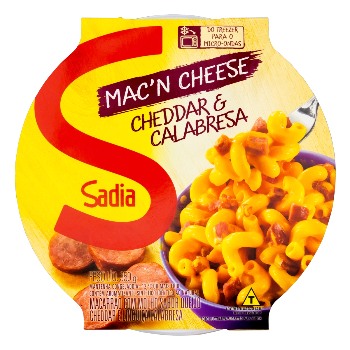 Macn Cheese Cheddar Calabresa Sadia Hot Bowls Pote 350g