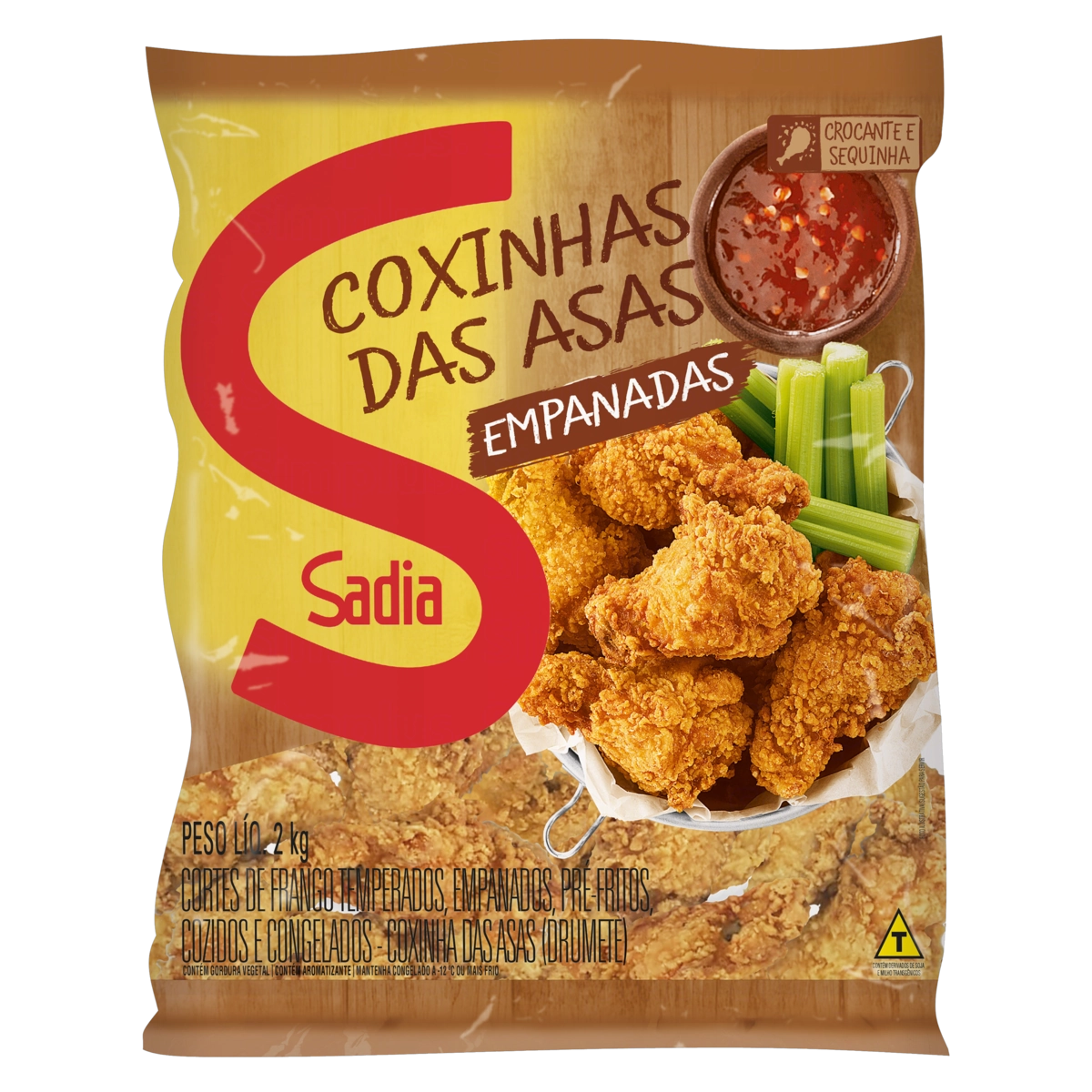 Empanado De Frango Coxinha Da Asa Sadia Empanadíssimo Pacote 2kg Embalagem Econômica