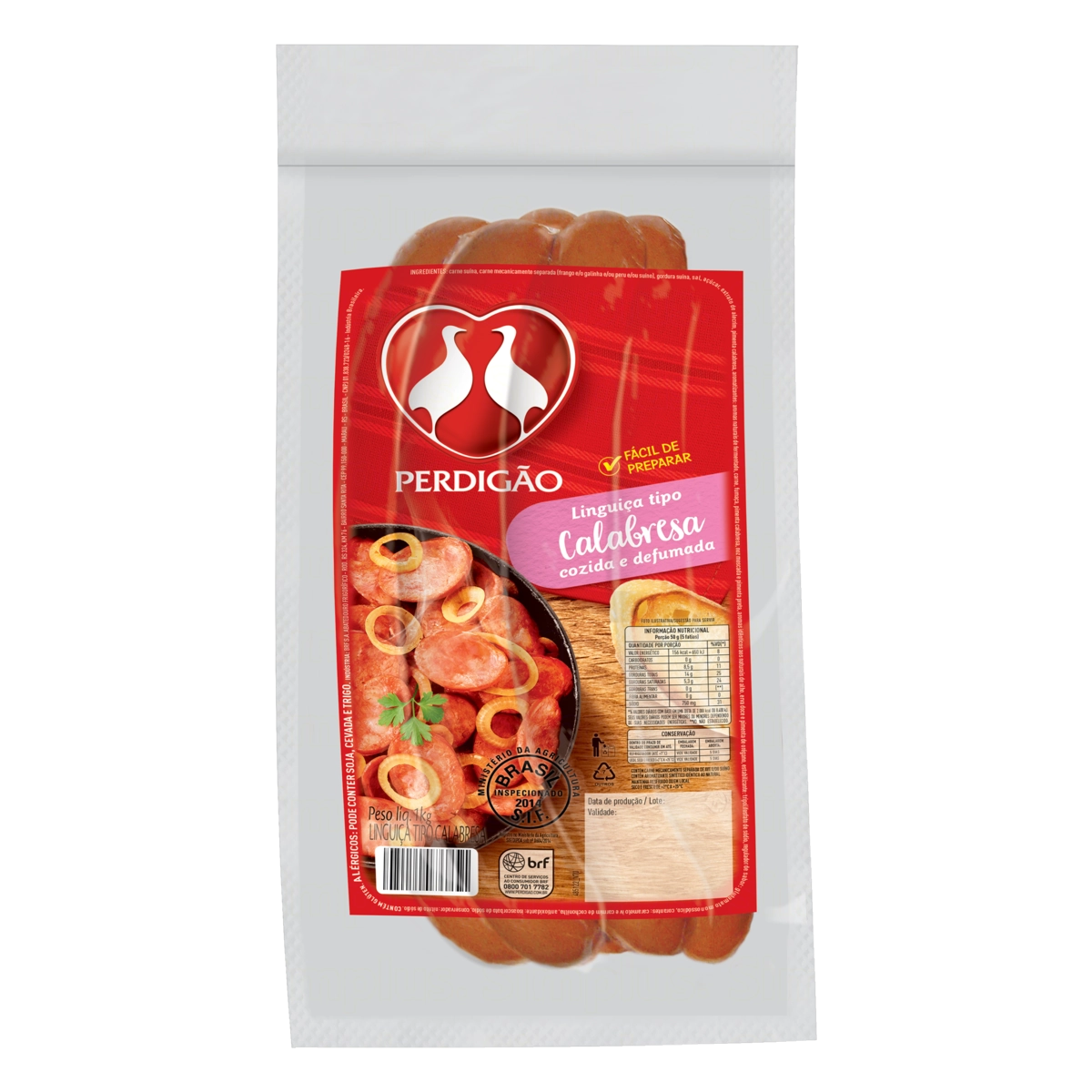 Linguiça Calabresa Cozida E Defumada Perdigão 1kg