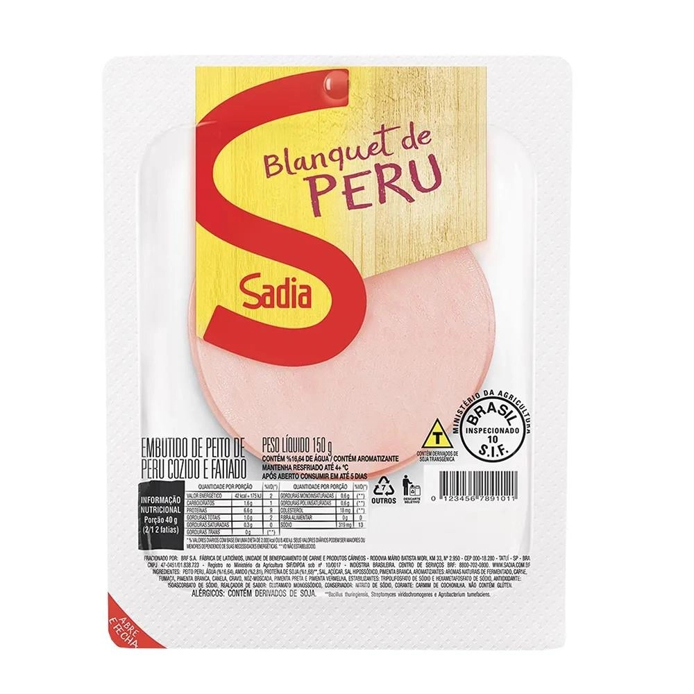 Blanquet De Peru Fatiado Sadia 150g