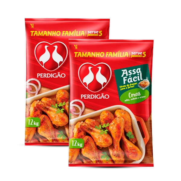 Coxa De Frango Congelada Temperada Perdigão Assa Fácil 1,2kg Tamanho Família