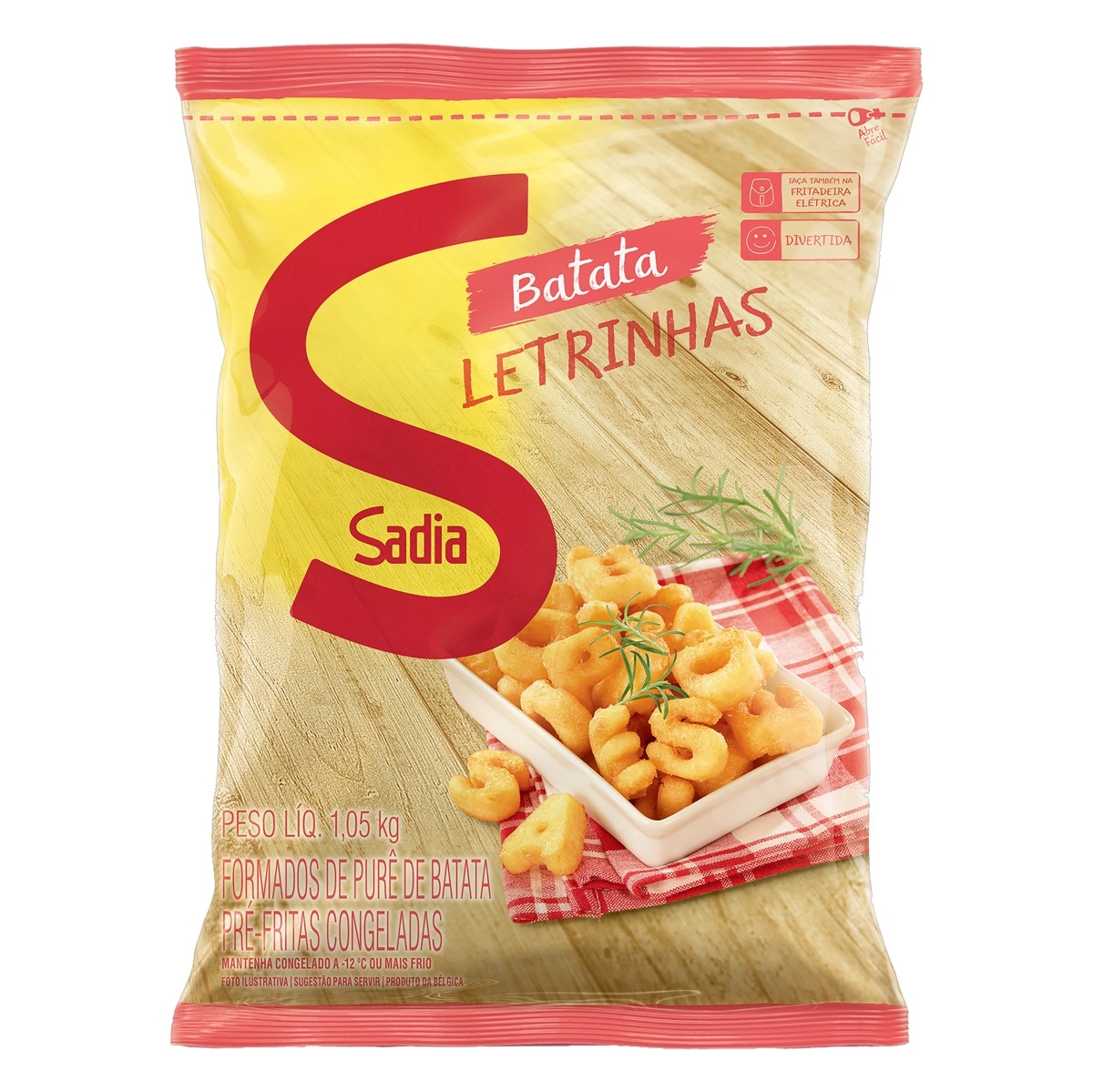 Batata Pré Frita Letrinhas Congelada Sadia Pacote 1,05kg