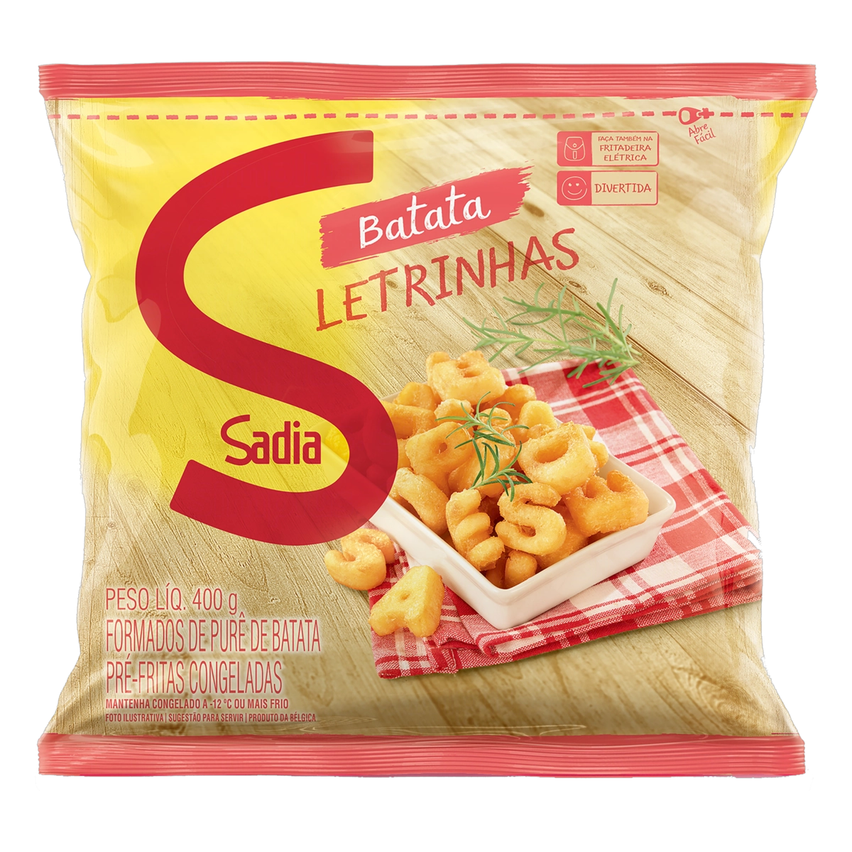 Batata Pré Frita Letrinhas Congelada Sadia Pacote 400g