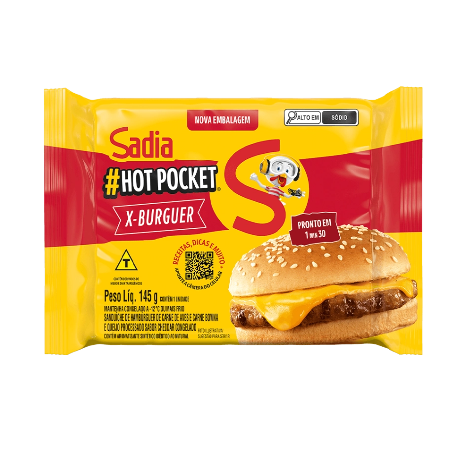 Sanduíche Congelado X Burguer Com Maionese Grill Sadia Hot Pocket Pacote 145g