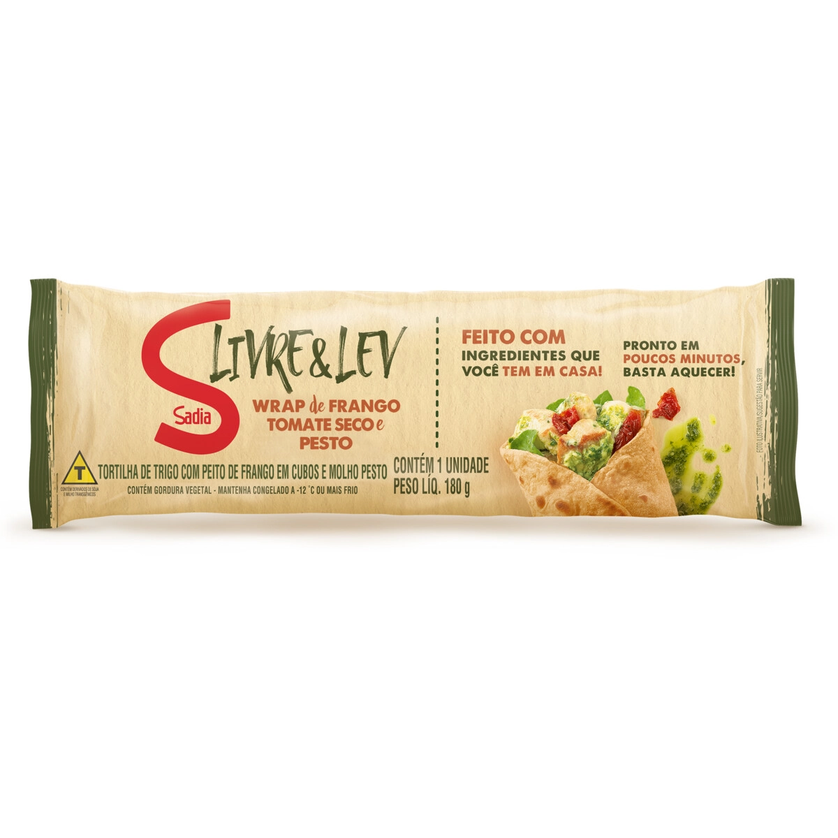 Wrap Frango, Tomate Seco E Pesto Sadia Livre Lev Pacote 180g