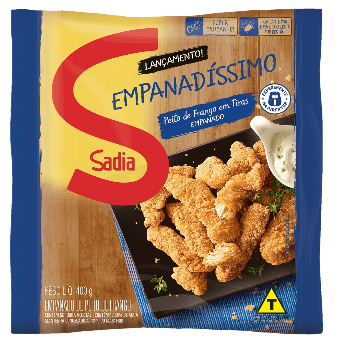 Empanado De Frango Peito Em Tiras Com Toque De Pimenta Sadia Empanadíssimo Pacote 400g