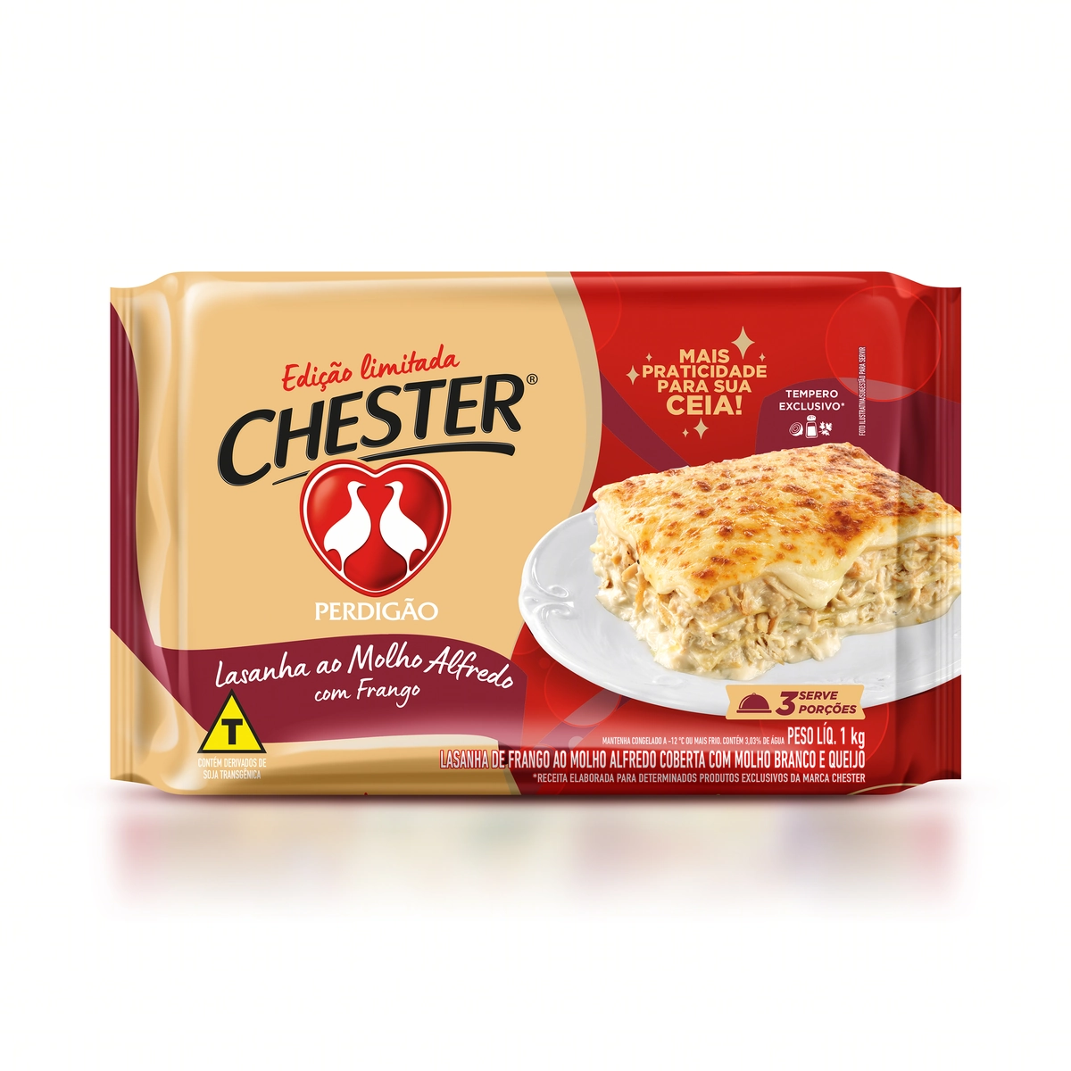 Lasanha Frango Ao Molho Alfredo Perdigão Chester Pacote 1kg