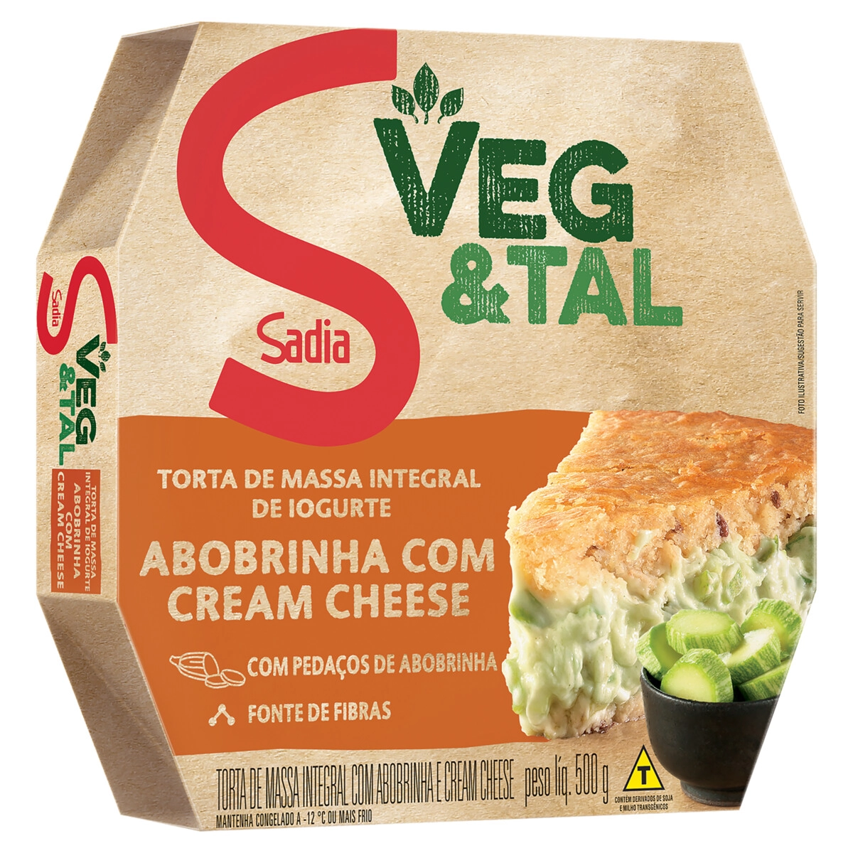 Torta Congelada Abobrinha E Cream Cheese Sadia Veg Tal Caixa 500g