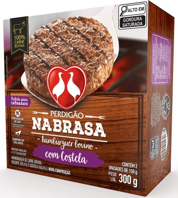 Hambúrguer De Carne Bovina Costela Perdigão Na Brasa Caixa 300g 2 Unidades