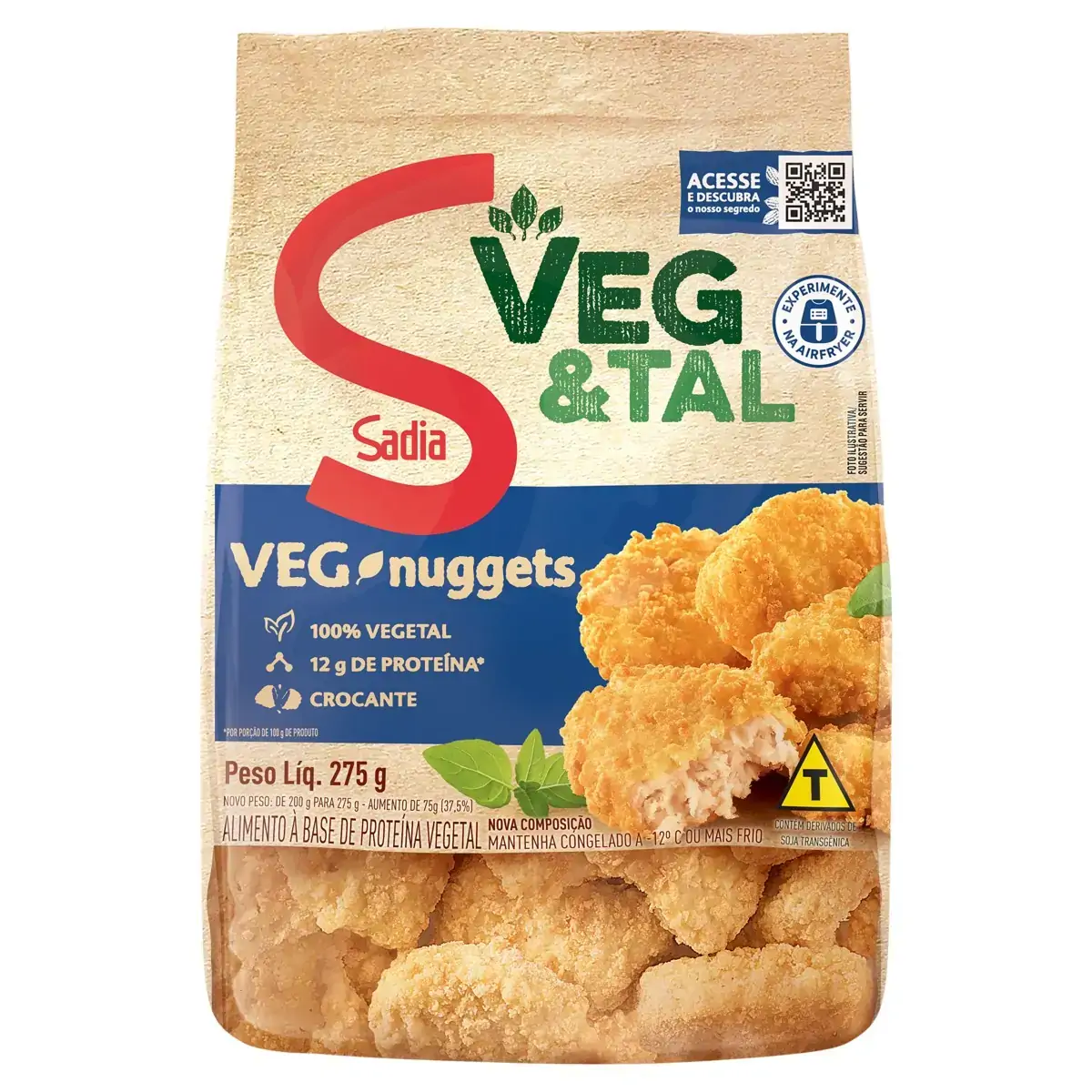 Empanado Vegetal Sadia Nuggets Pacote 275g