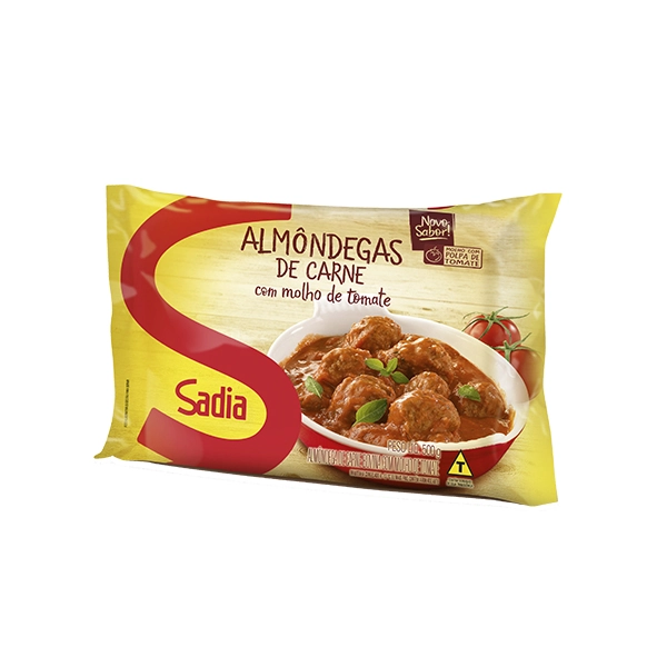 Almôndega De Carne Bovina Congelada Com Molho De Tomate Sadia Pacote 500g