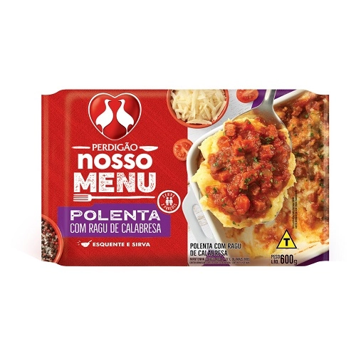 Polenta Cremosa Com Ragu De Calabresa Perdigão Nosso Menu Pacote 600g