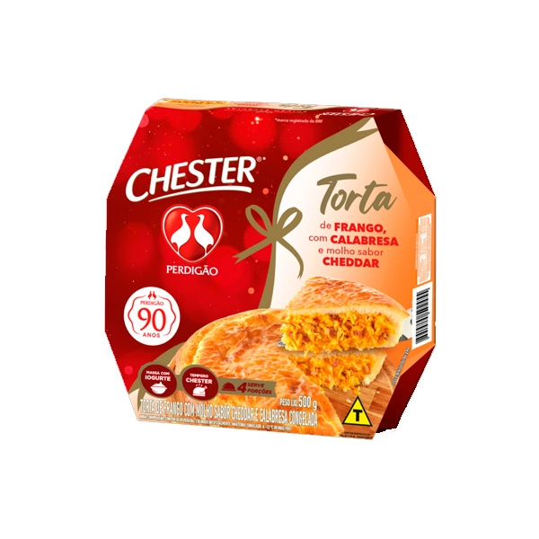Torta Congelada Frango Com Calabresa E Molho Cheddar Perdigão Chester Caixa 500g