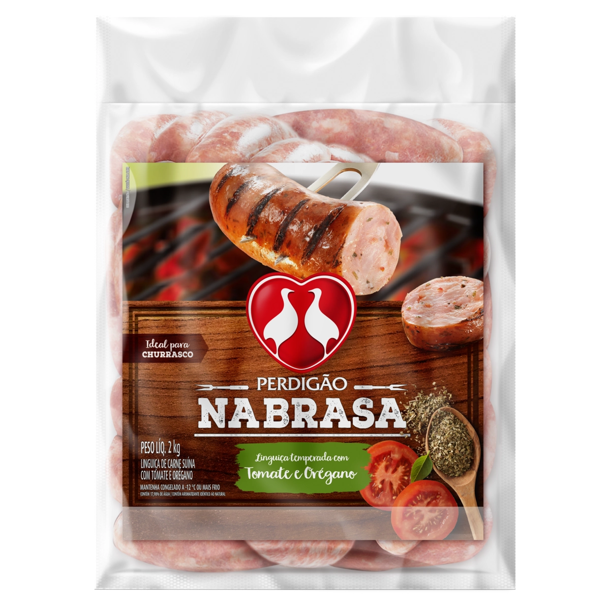 Linguiça Suína Temperada Com Tomate E Orégano Perdigão Na Brasa 2kg