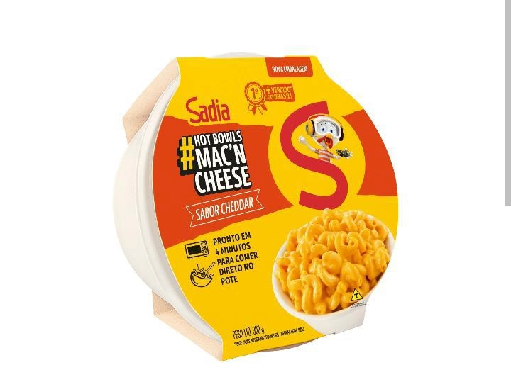 Macn Cheese Cheddar Sadia Hot Bowls Pote 300g