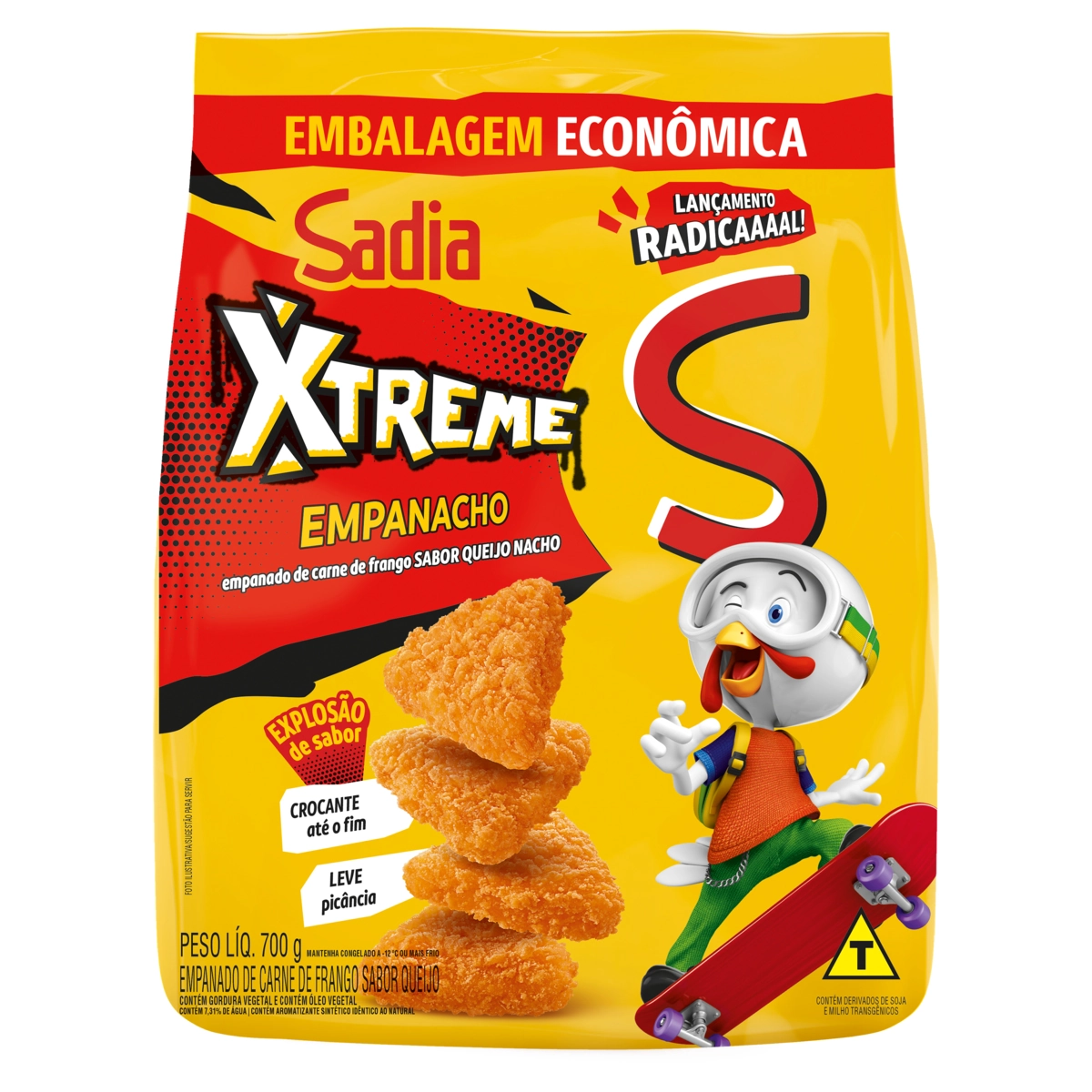 Empanado De Frango Queijo Nacho Sadia Xtreme Empanacho Pacote 700g Embalagem Econômica