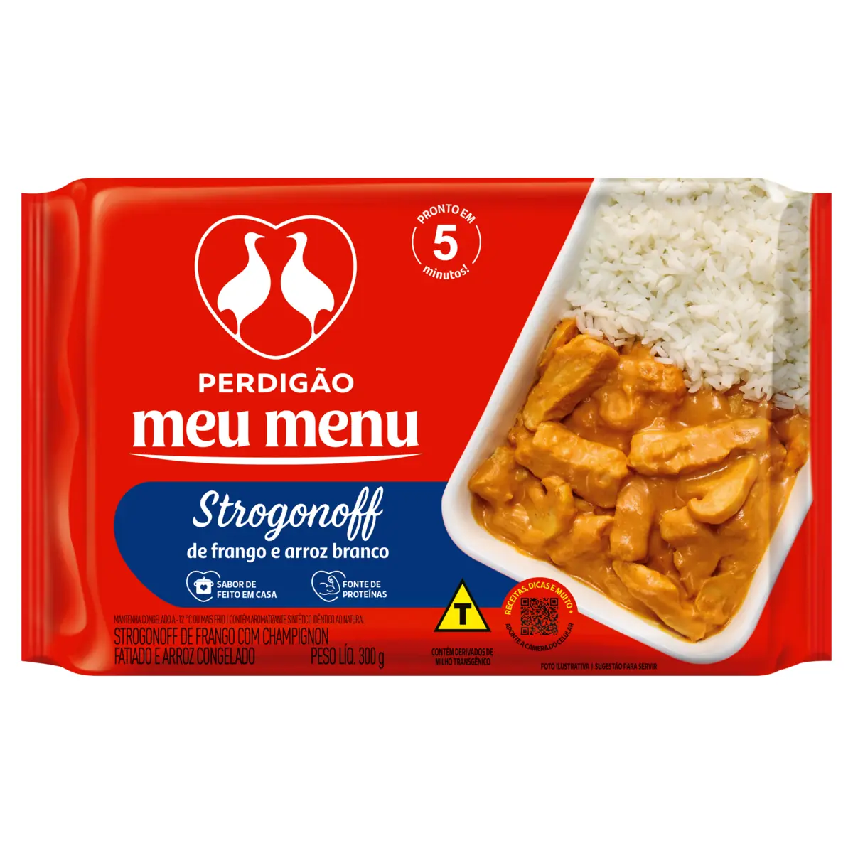 Prato Pto Perdigao Meu Menu Strogonoff Frango E Arroz Branco 300g