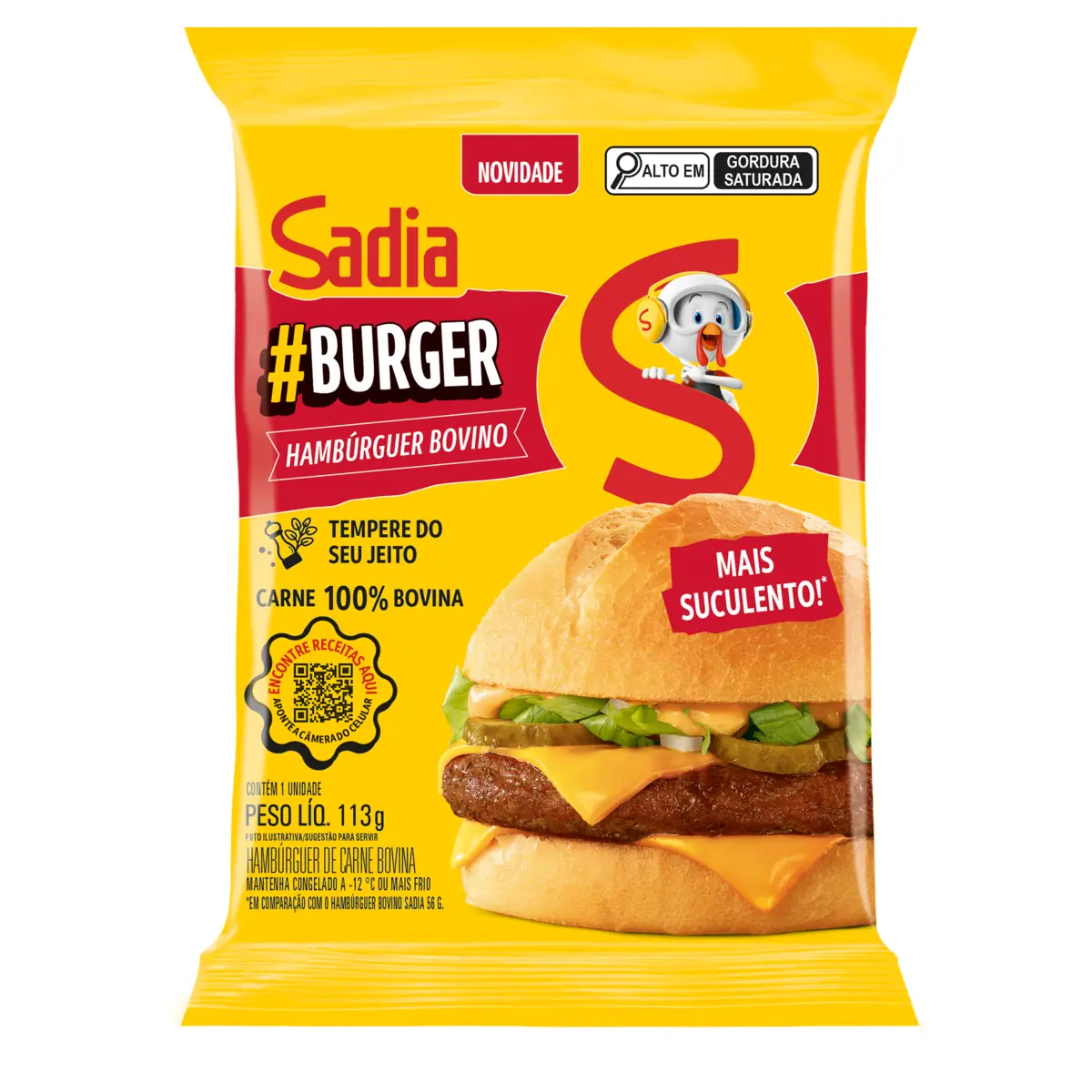 Hambúrguer De Carne Bovina Sadia Burguer Pacote 113g