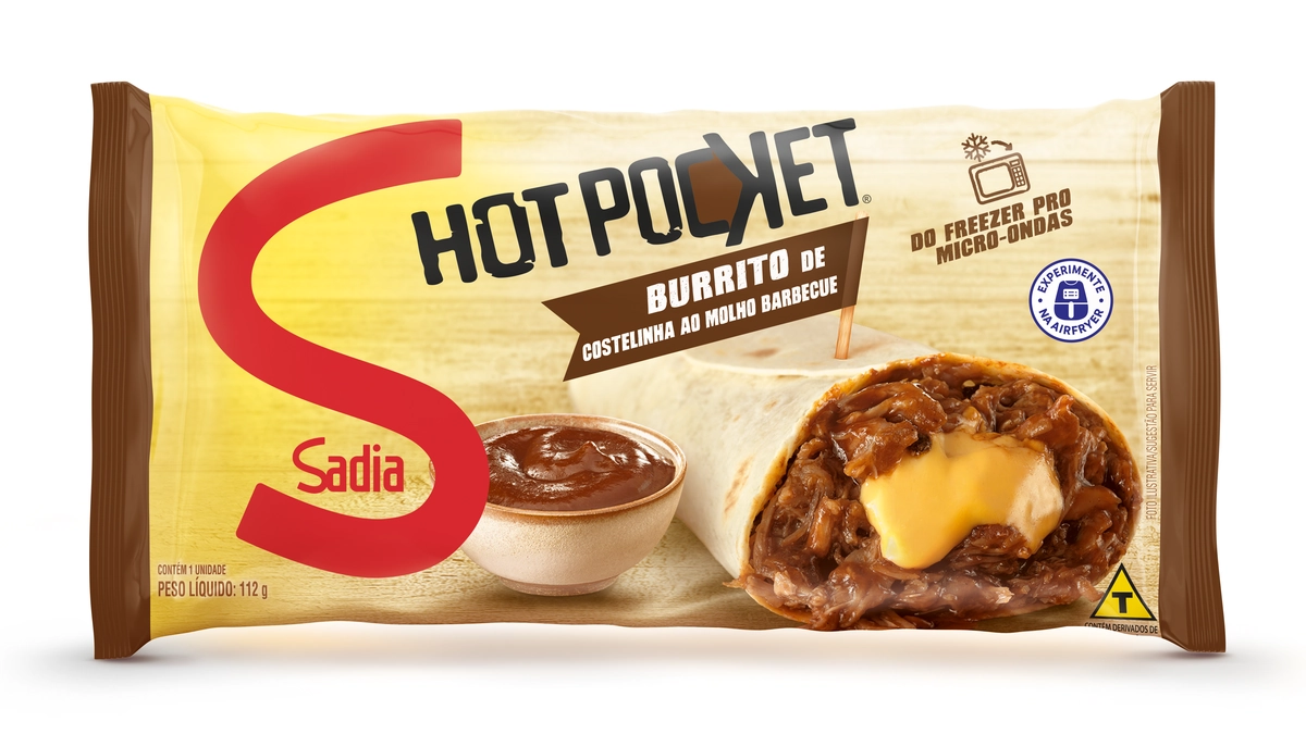 Burrito Costelinha Ao Molho Barbecue Sadia Hot Pocket Pacote 112g