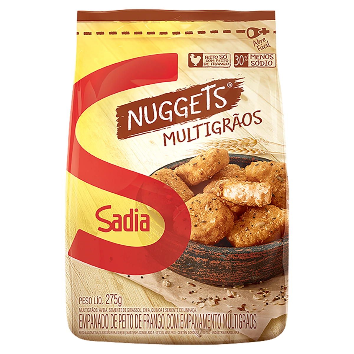 Empanado De Frango Multigrãos Sadia Nuggets Pacote 275g