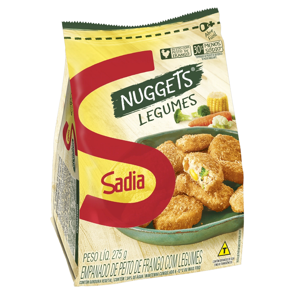 Empanado De Frango Legumes Sadia Nuggets Pacote 275g