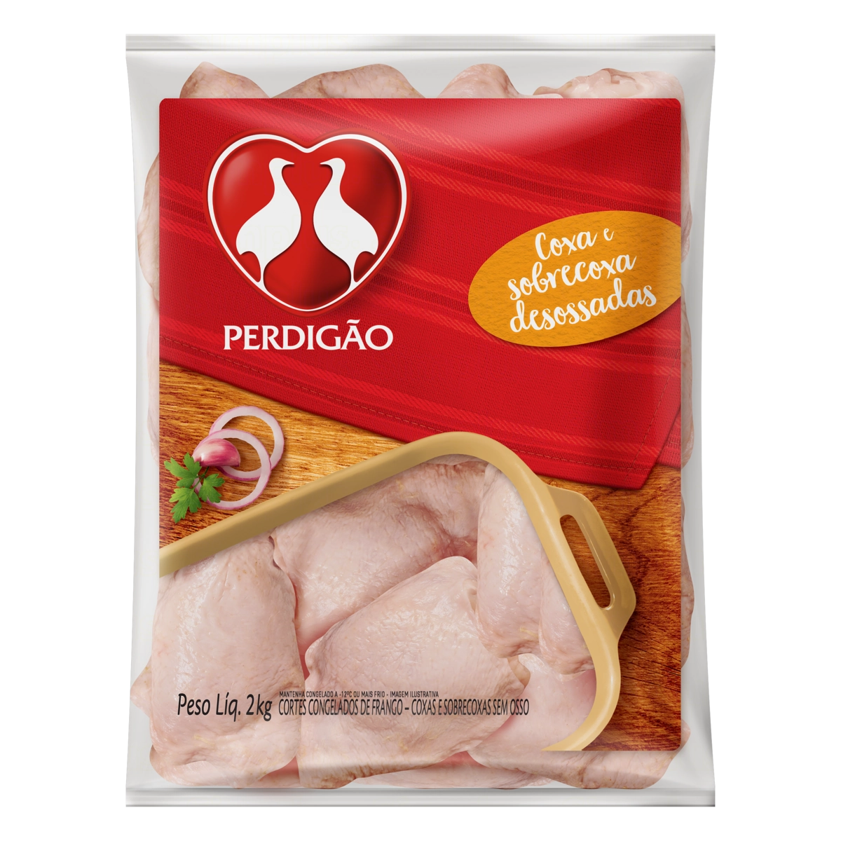 Coxa E Sobrecoxa De Frango Congelada Sem Osso Perdigão 2kg